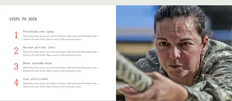 户外军事训练HTML网站模板下载